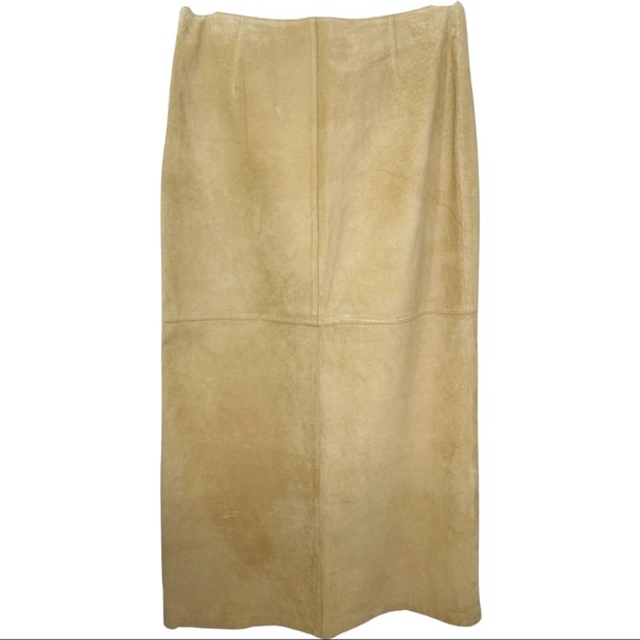 346 Brooks Brothers- Carmel 100% Leather Skirt 10 - Picture 4 of 5